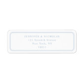Elegant Powder Blue Wedding Return Address Etiket (Voorkant)