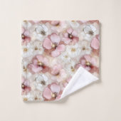 Elegant Powder Pink and Gold Flowers Bath Towels Bad Handdoek (Wasdoekje)