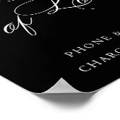 Elegant Power Charge Station White Script Poster (Hoek)