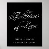 Elegant Power Charge Station White Script Poster (Voorkant)