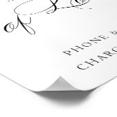 Elegant Power of Love Charge Station Zwart Script Poster (Hoek)