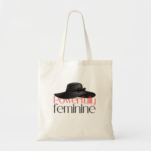 Elegant "Powerfully Feminine" Chic Black Hat Graph Tote Bag (Voorkant)
