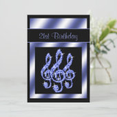Elegant, prachtig blauw Treble Clefs 21st Birthday Kaart (Staand voorkant)