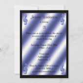 Elegant, prachtig blauw Treble Clefs 21st Birthday Kaart (Achterkant)