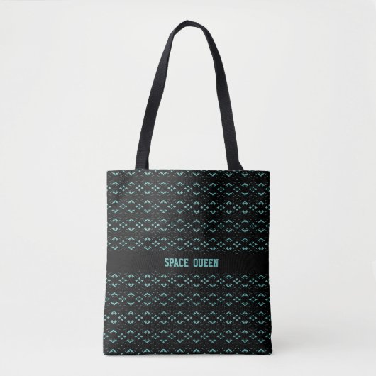 Elegant prachtig zwart en Blauwgroen Tote Bag (Voorkant)