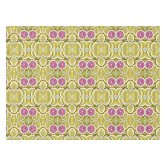 Elegant Prachtige Roze en Geel Lemon Pattern Tafelkleed (Voorkant (Horizontaal))