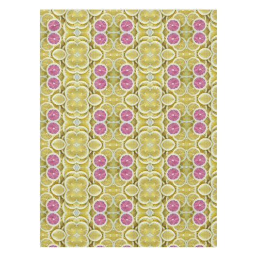 Elegant Prachtige Roze en Geel Lemon Pattern Tafelkleed (Voorkant)