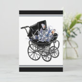 Elegant Pram Baby shower Kaart (Staand voorkant)