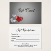Elegant Precious Diamond Hearts Cadeaubon Visitekaartje (Voorkant /achterkant)