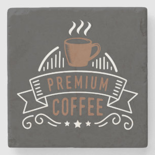 Elegant Premium Coffee Design Logo Stenen Onderzetter