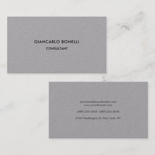 Elegant Premium Gray Minimal Professional Visitekaartje (Voorkant / Achterkant)