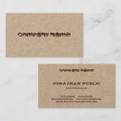 Elegant Premium Kraft Vervuild Tekst Zakelijk Visitekaartje (Voorkant / Achterkant)