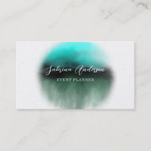 Elegant Premium Parel Blauw Aquarel Abstract Visitekaartje