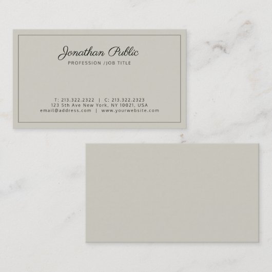 Elegant Premium Silk Finish Luxe Professional Visitekaartje (Voorkant / Achterkant)