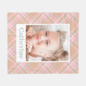 Elegant Preppy gepersonaliseerd meisje foto Fleece Deken (Voorkant (Horizontaal))