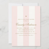 Elegant Preppy Pink Stripe Valentijn Baby shower Kaart (Voorkant)