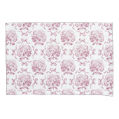 Elegant Preppy Roze Hydrangea Bow Toile Patroon Kussensloop (Voorkant)