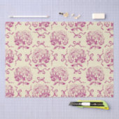 Elegant Preppy Roze Hydrangea Bow Toile Patroon Tissuepapier (Craft)
