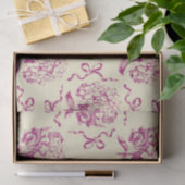 Elegant Preppy Roze Hydrangea Bow Toile Patroon Tissuepapier (Geschenk)