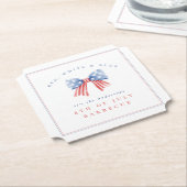 Elegant Preppy USA Bow - 4 juli BBQ Kartonnen Onderzetters (Gekanteld)