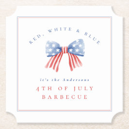 Elegant Preppy USA Bow - 4 juli BBQ Kartonnen Onderzetters