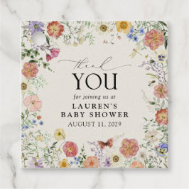 Elegant Pressed Flowers Waterverf Dank u Bedankjes Labels