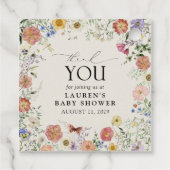 Elegant Pressed Flowers Waterverf Dank u Bedankjes Labels (Achterkant)