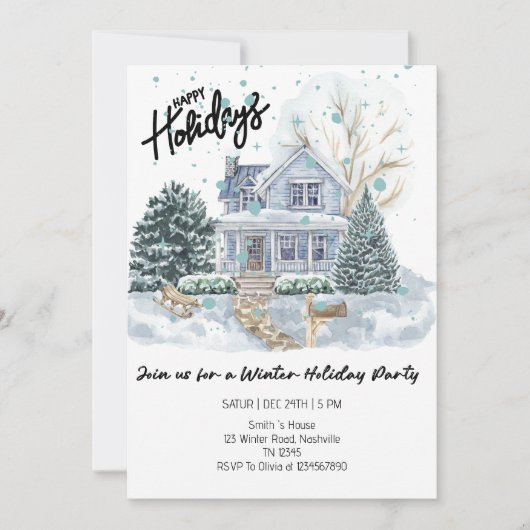 Elegant “Prettig eindejaar” Winterfeest Kaart (Voorkant)