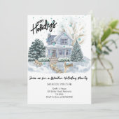 Elegant “Prettig Feest” Winterfeestje Kaart (Staand voorkant)