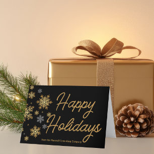 Elegant Prettig Feestdagen Custom Zwart Goud Zakel Kaart
