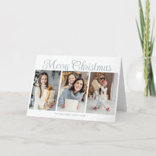 Elegant Prettig Kerstfeest 2026 Familie Foto Colla Feestdagen Kaart