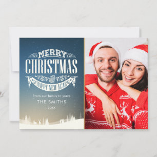 Elegant Prettig Kerstfeest Gelukkig Nieuwjaar 4 fo Feestdagenkaart
