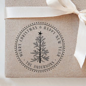 Elegant Prettig Kerstfeest & Gelukkig Nieuwjaar  Rubberstempel