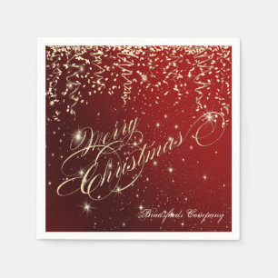 Elegant Prettig Kerstfeest ,Gouden Confetti Servet