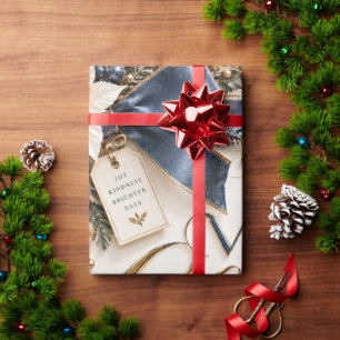Elegant Prettig Kerstfeest Marine Ivoor Cadeaupapier