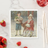 Elegant Prettig Kerstfeest Winter Kinderen Servet (Insitu)