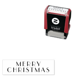 Elegant Prettig Kerstfeest Zelfinktende Stempel