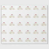 Elegant Prettig Kerstmis Goud & Rood Design Cadeaupapier (Vlak)