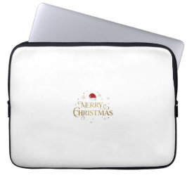 Elegant Prettig Kerstmis Goud & Rood Design Laptop Sleeve