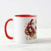 Elegant Prettig Kerstmis Kerstman Mok (Links)