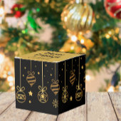 Elegant Prettige feestdagen Black Gold Custom Bedankdoosjes
