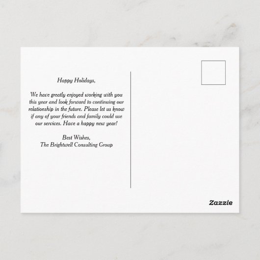 Elegant Prettige feestdagen Black Gold Custom Busi Briefkaart (Achterkant)