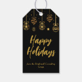 Elegant Prettige feestdagen Black Gold Custom Busi Cadeaulabel (Voorkant)