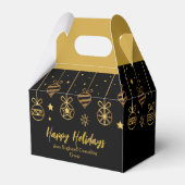 Elegant Prettige feestdagen Black Gold Custom Corp Bedankdoosjes (Voorkant Zijde)