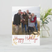 Elegant Prettige feestdagen Gold Leaves | Holiday- Feestdagenkaart (Staand voorkant)