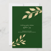 Elegant Prettige feestdagen Gold Leaves | Holiday- Feestdagenkaart (Achterkant)