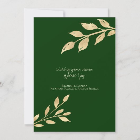 Elegant Prettige feestdagen Gold Leaves | Holiday- Feestdagenkaart (Achterkant)