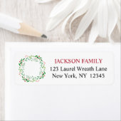 Elegant Prettige feestdagen KerstLaurel Wreath Etiket (Insitu)