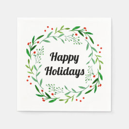 Elegant Prettige feestdagen KerstLaurel Wreath Servet