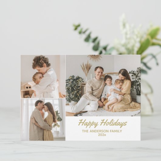 Elegant Prettige feestdagen met kerstkaart (Staand voorkant)